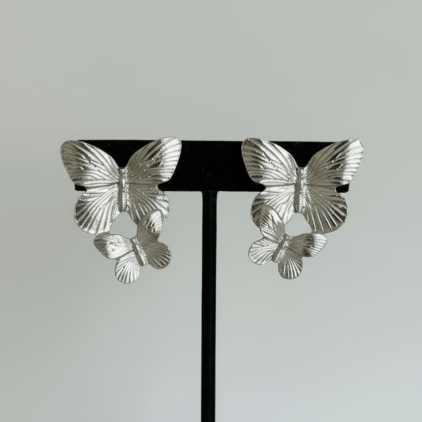 Silver Butterfly Earrings