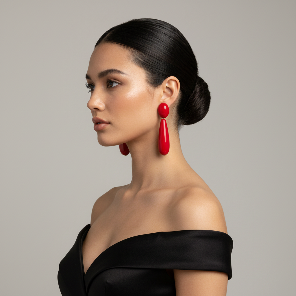 Red Teardrop Earrings